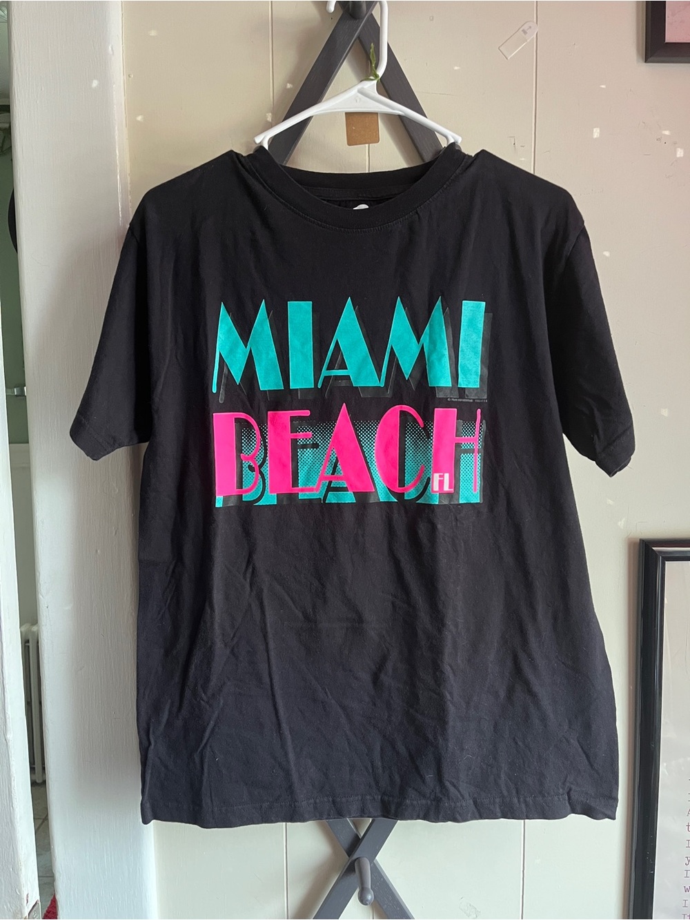 Black T-Shirt with Miami Beach Logo